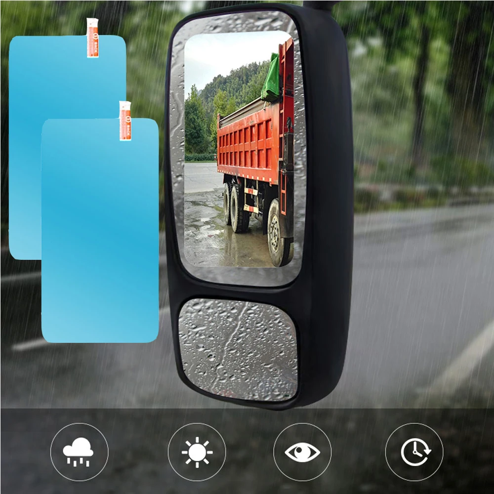 Large Truck Car Rain Film Rearview Mirror Protective Film Anti-glare Rain Anti-fog Reflector Nano Films Flooding Hydrophobic