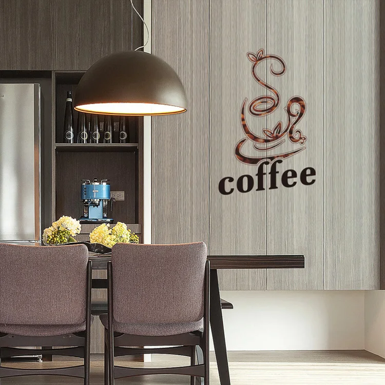 Kreativer Kaffeetassen-Wandaufkleber für Wohnzimmer, Küche, Dekoration, Tapete, Fenster, Glas, Dekor, selbstklebendes, individuelles Wandbild – Detail 3