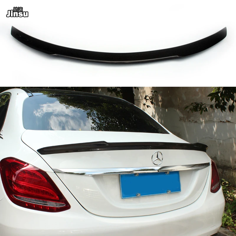 

FD style carbon fiber rear trunk spoiler lip for benz c class c200 c220 c250 2014 - 2020 W205 c63 amg cf styling spoiler wing