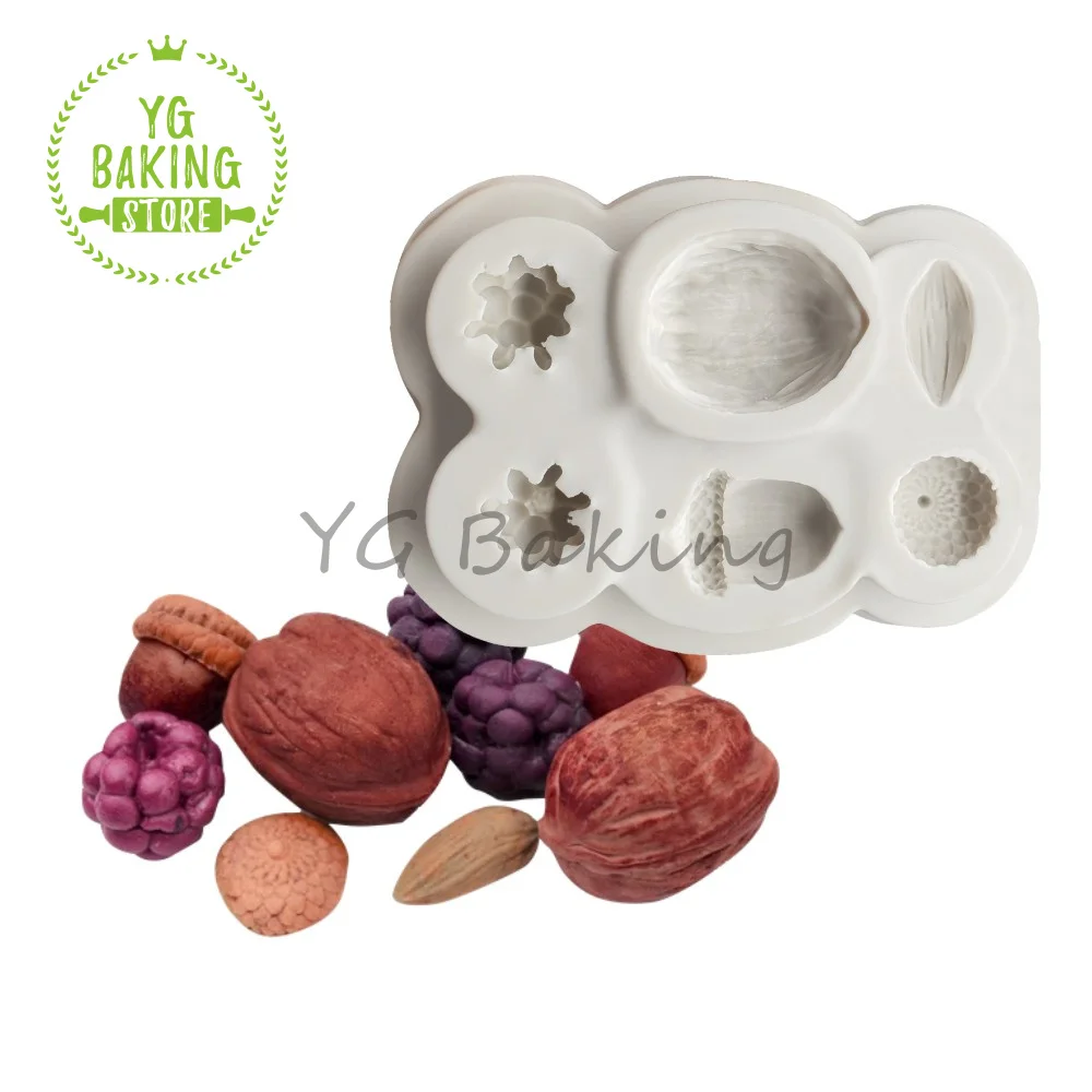 Dorica Nuts & Berries Silicone Mold DIY Handmade Cake Mould Fondant Cake Decorating Tools Kitchen Sugarcraft Supplies Bakeware