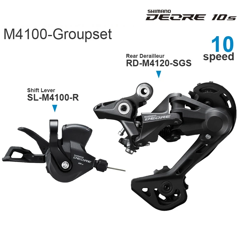 SHIMANO DEORE M4120 2x10v/11v Groupset M4100 Shifter and M4120 /M5120 Rear Derailleur - SHADOW RD - 2x10/11-speed Original parts