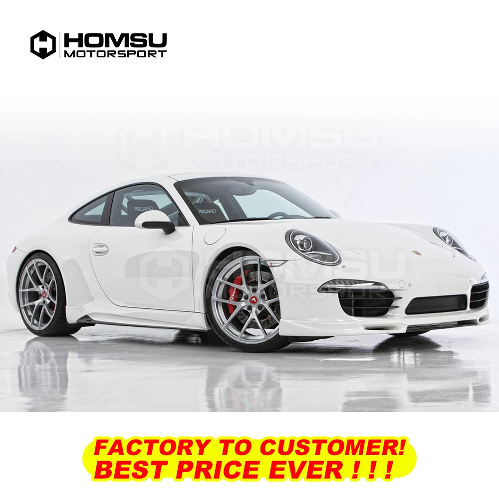 VST style FRP Unpainted Car Body Kit Front Rear Bumper Side Skirts Wheel Eyebrows Exhaust Pipes For Porsche 911 2012-2015