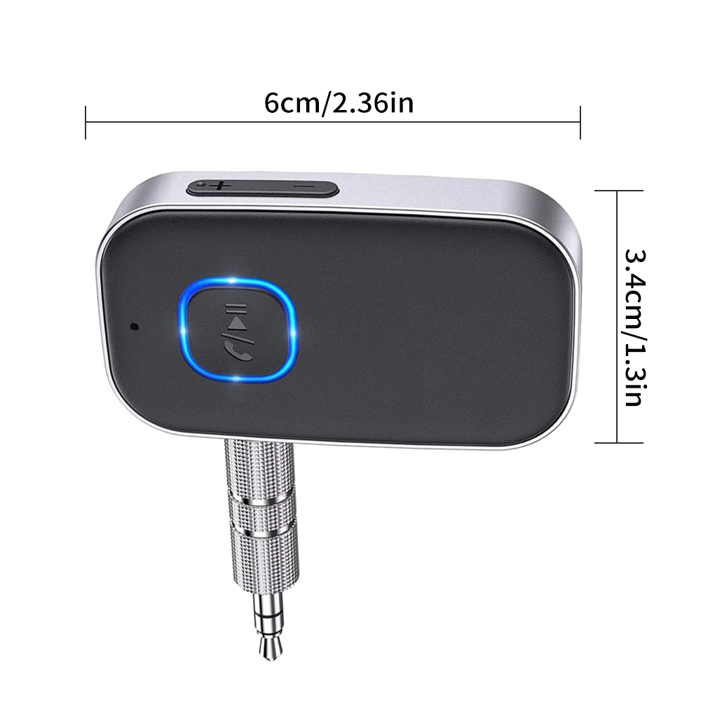 J22 Bluetooth Receiver AUX Wireless Bluetooth 5.0 Car Adapter Portable Wireless Audio Adapter 3.5mm Aux with Microphone