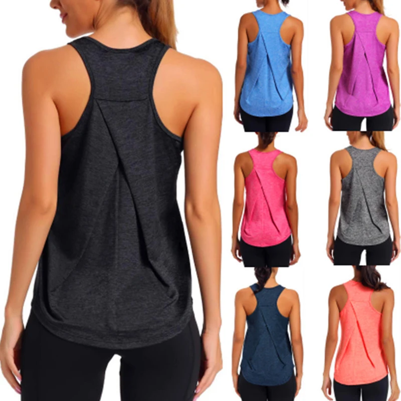 Tank Top Quick Dry Loose design Fitness Vest Women's Workout Yoga Top T-Shirts Exercise Sports Vest Gym Clothes