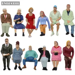 12pcs/24pcs G scale Model Figures 1:22.5-1:25 All Seated  Painted People Model Railway P2513