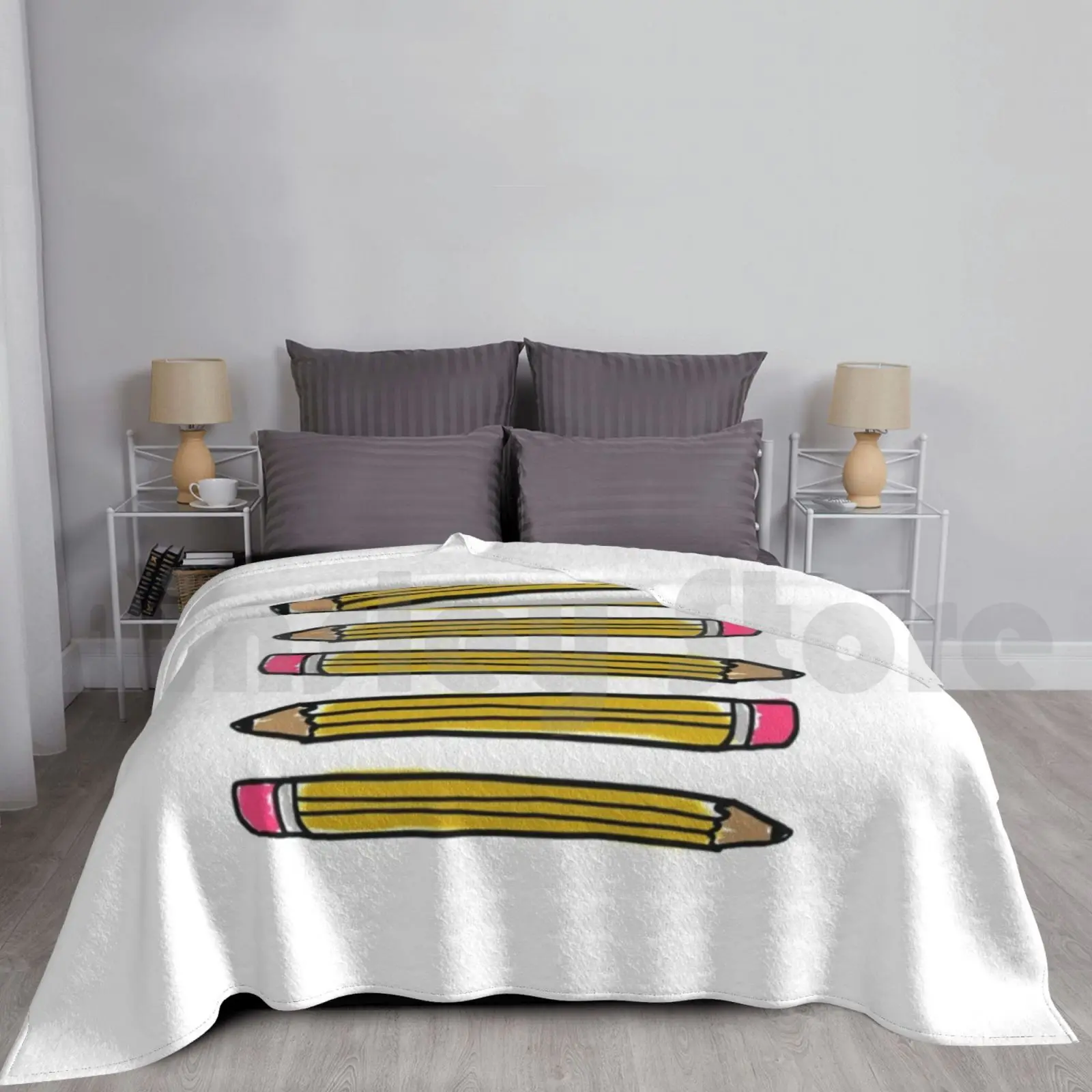 School Pencils Blanket For Sofa Bed Travel School Pencil Teacher Teach Educator Kid Children Child Kids Write