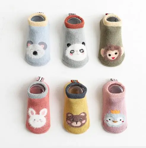 0-3 Year Autumn and winter terry thick floor socks  boys girls children baby cartoon non-slip toddler combed cotton kids socks