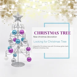 Decoração de árvore de ferro com presente para crianças, decoração de árvore de ferro com bolas, torre, casamento, natal