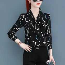 Camisa de chiffon nova annals vestido em 2022 estilo estrangeiro moda cuecas feminina manga longa superior primavera e outono blusa gir