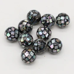 5pcs Natural Abalone Shell Beads Fine Round Shape Shell Loose Beads for Jewelry Necklace Bracelet Accessories Making 12x12mm