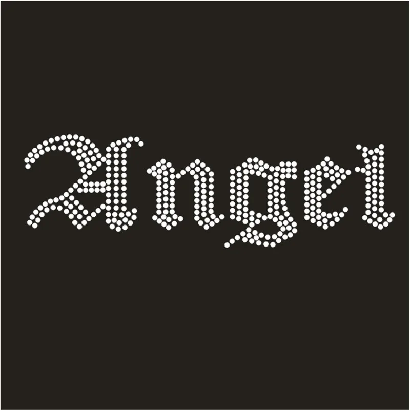 

Angel Rhinestone Letters Transfer Sweatpants Crystal Applique Custom Iron-On Patches Strass Stickers Diamond Art Crafts