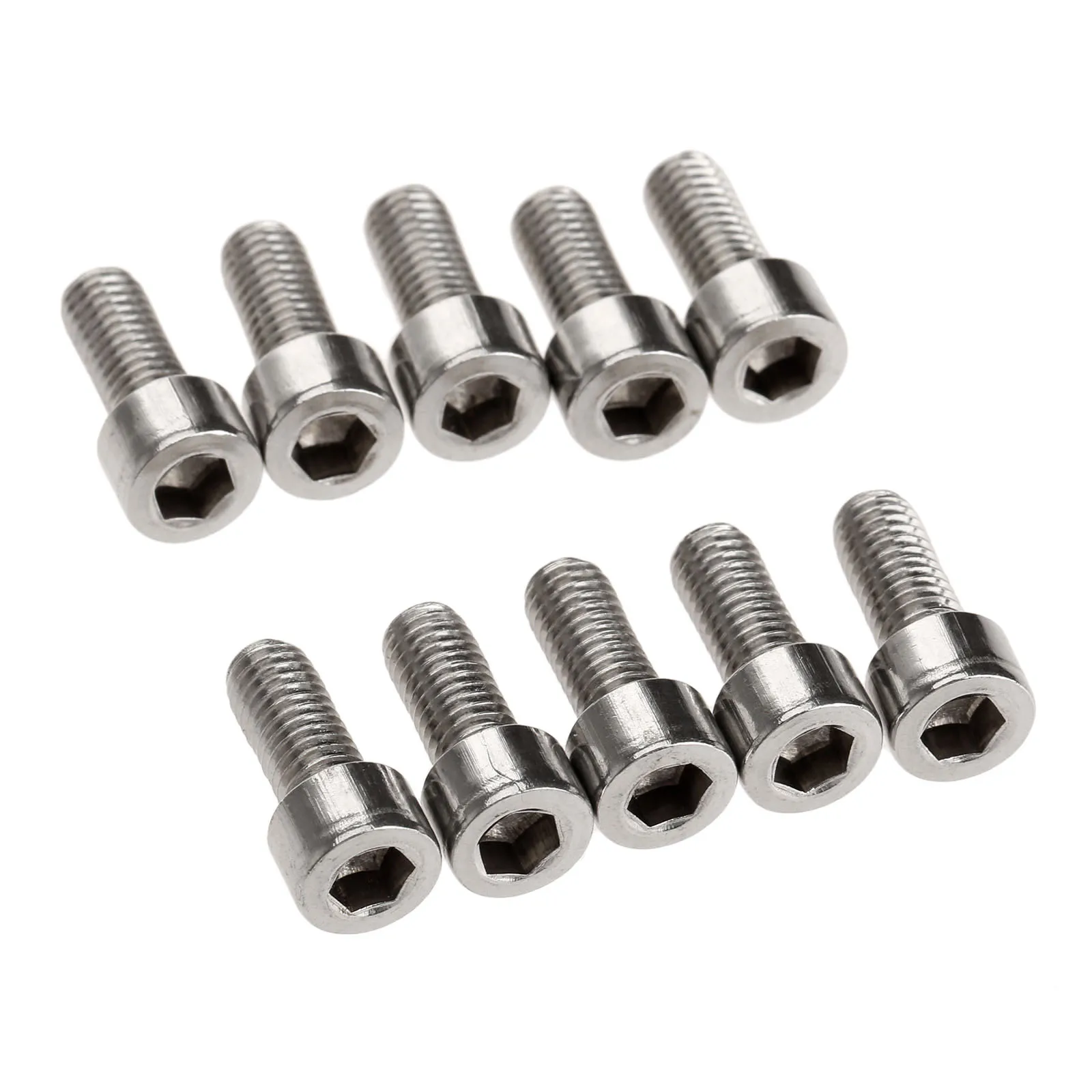 10Pcs M5 Bike Bicycle Water Bottle Holders Cage Rack Enhancement Bolt Screw Stainless Steel Mountain Bikes Inner Hexagon Screws