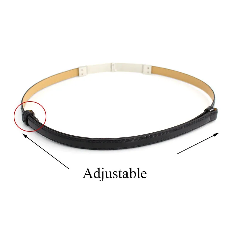 Ceinture fine réglable en cuir PU pour femme, sangle de taille maigre pour robe, bouton en métal, environnement féminin