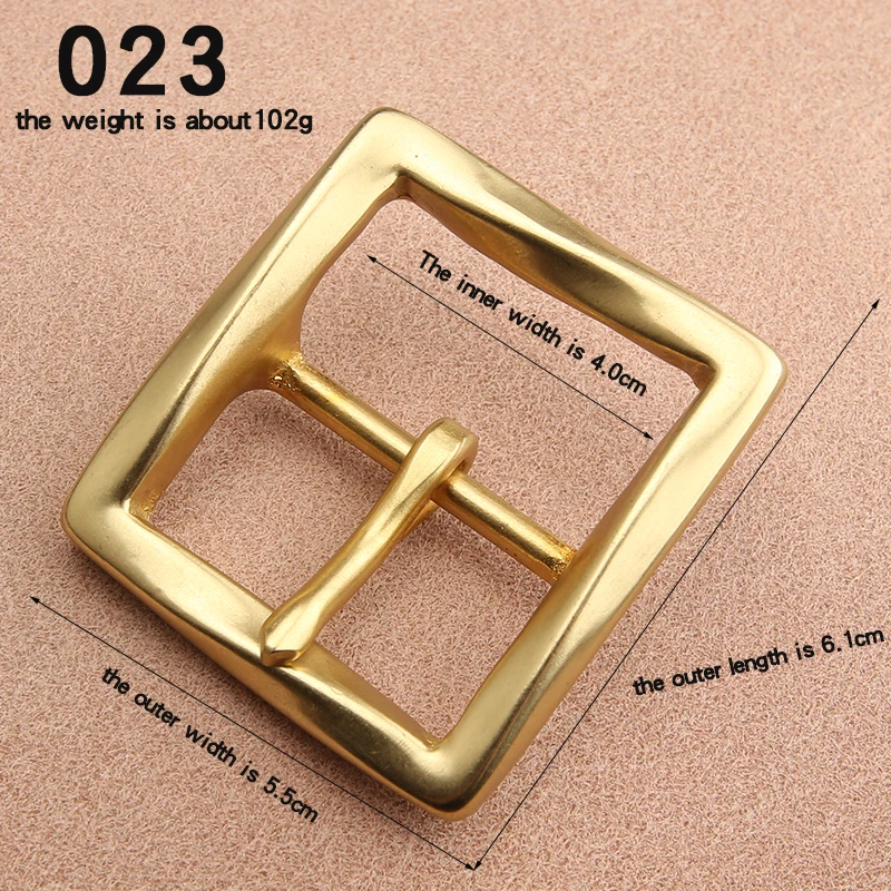 Solid Brass Belt Buckle 40mm Belt Buckle For Men Stainless Steel Single Pin Belt Half Buckle for Leather Craft Jeans Webbing