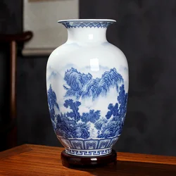 Jingdezhen Ceramics Under-glazed Blue and white porcelain new Chinese style Vase Decoration living room flower arrangement