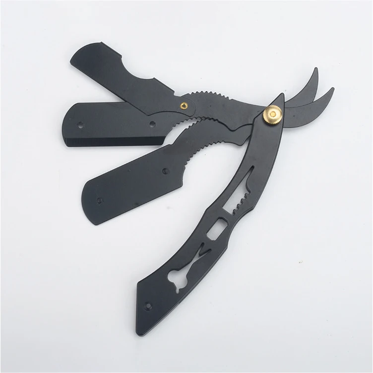 Profissional de Aço Inoxidável Manual Shaver, Borda Reta, Sharp Barbeiro Navalha, Folding Barbear, Barba Cortador, 2 Cores
