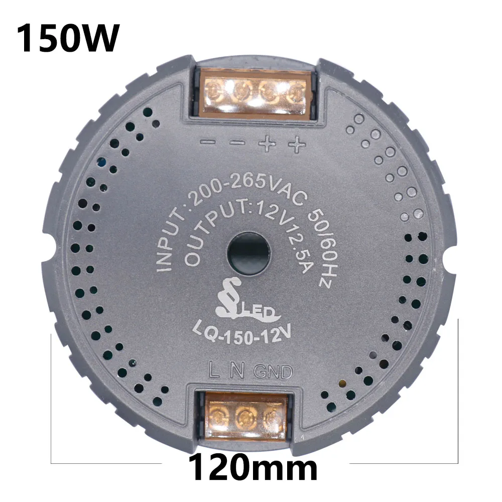 Driver LED AC200-240V a DC12V 5a 8A 12a luci 60W 100W 150W Driver rotondo per alimentatore LED trasformatori 12V per luce a LED