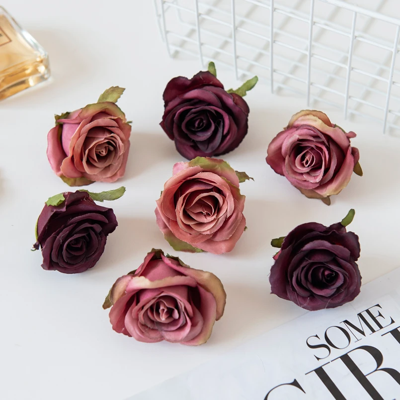 5/10 Stück Künstliche Blumen Wanddekoration Seidenrosen Günstig Großhandel Geschenk Heimdekoration Hochzeitskranz Brautstrauß DIY Geschenke Süßigkeiten – Detail 6