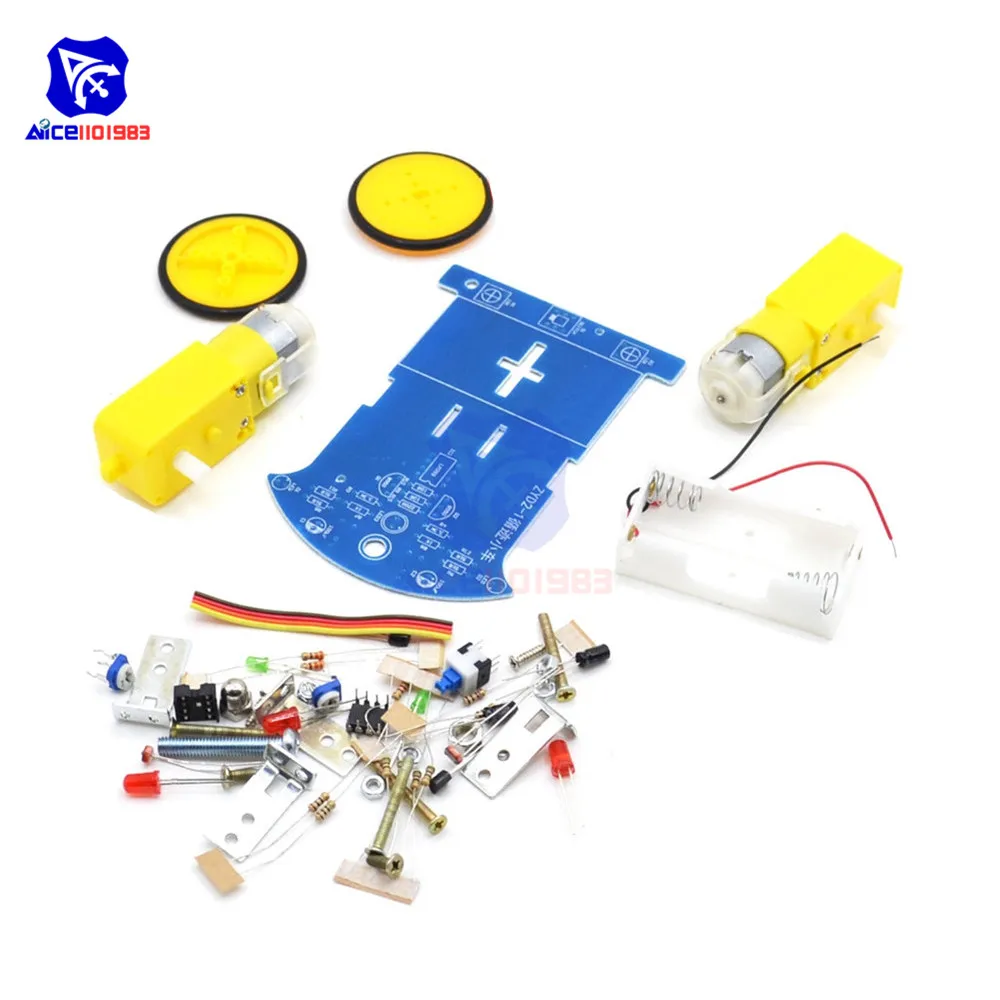 Diymore D2-1 Diy Kit Intelligente Tracking Line Smart Car Kit Voor Arduino Reflectie Optische Switch Robot Auto