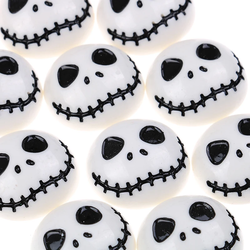 10Pieces Flat Back Resin Cabochon Skeleton For Halloween DIY Flatback Embellishment Accessories Scrapbooking Crafts:23mm