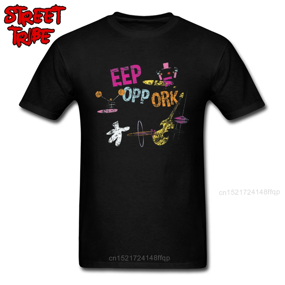 Sitcom T-shirt Men Funny Tops & Tees Epp Opp Ork Ah AH Letter T Shirt Students Vintage Black Tshirt Cotton Punk Rock Streetwear