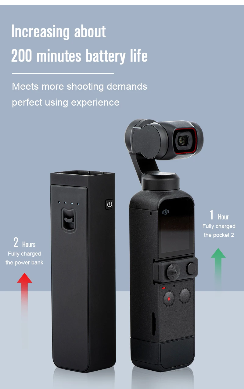 DJI pocket 2 拡張バッテリー付き 美品 osmo pocket Osmo pocket 2ポータブルモバイルパワーバンクoutdooorハンドヘルド