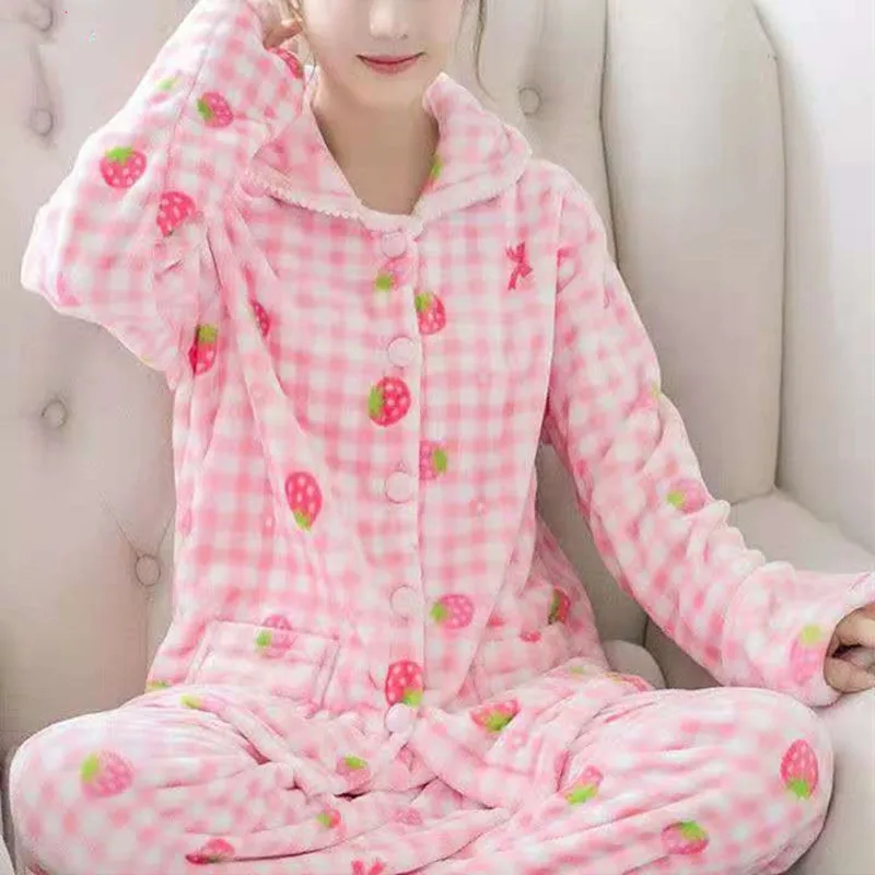 Conjunto de pantalones de pijama de franela para mujer, ropa de alta calidad garantizada, holgada, cómoda, con cintura elástica, Top de dibujos