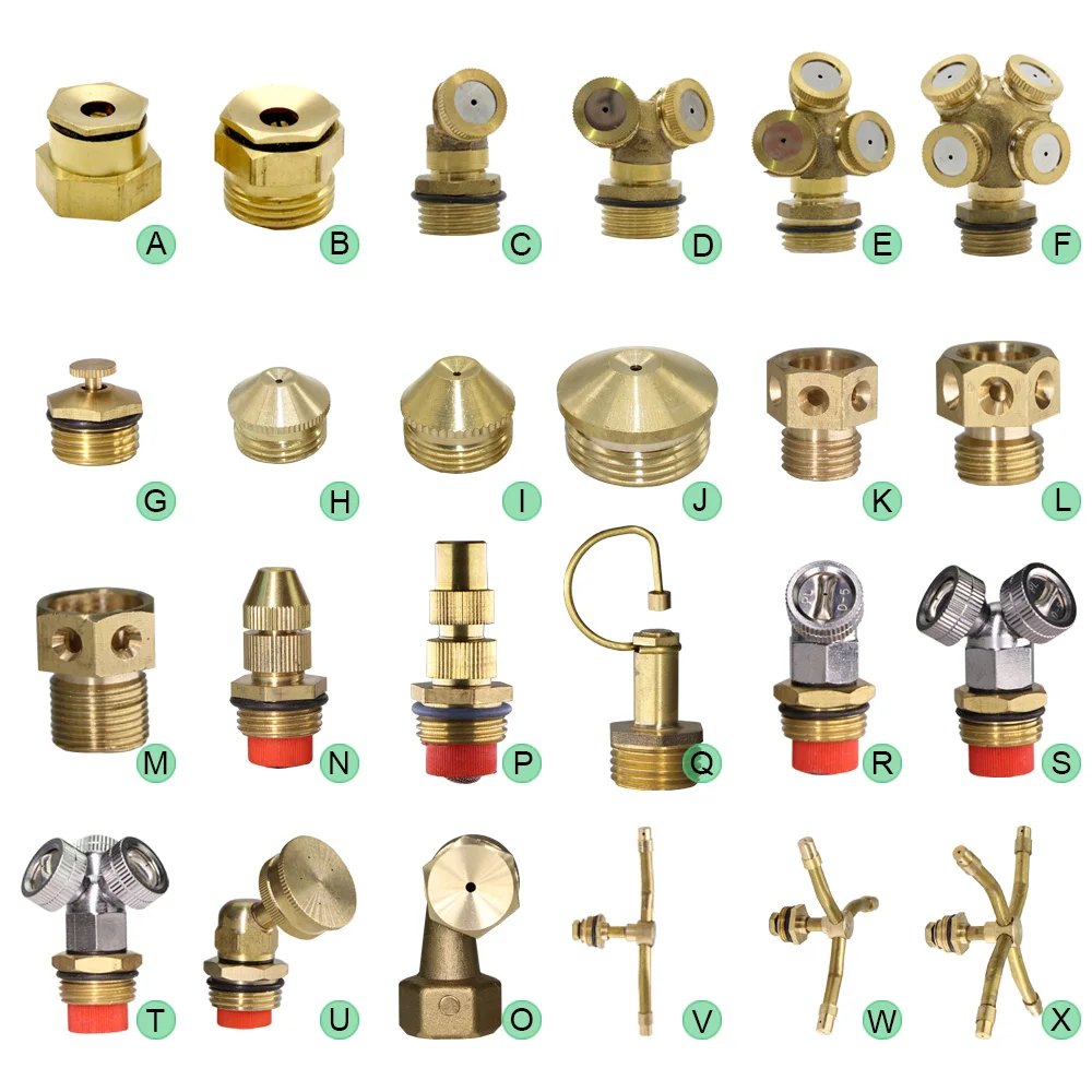 

MUCIAKIE Brass Nozzle Garden Mist Sprinkler Spray Copper Misting Cooling System Nozzle Irrigation Thread Fog Watering Tools