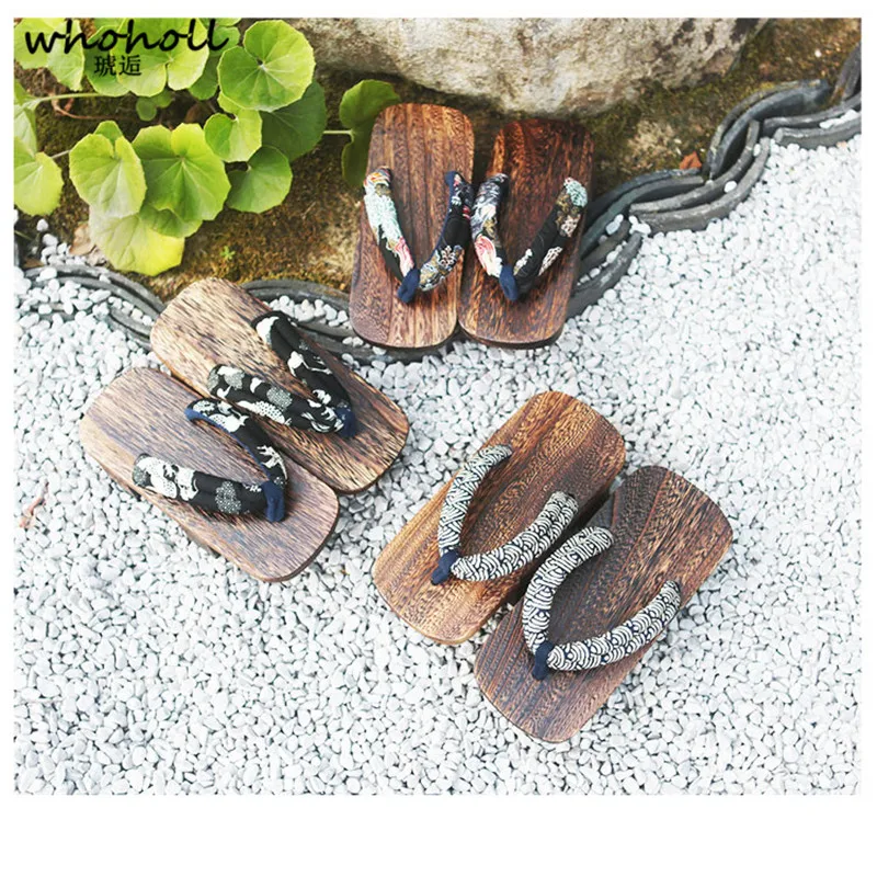 Maat 46 47 Man Flip-Flops Japanse Klompen Houten Geta Twee Tanden Cosplay Kostuum Anime Unisex Sandalen Slippers