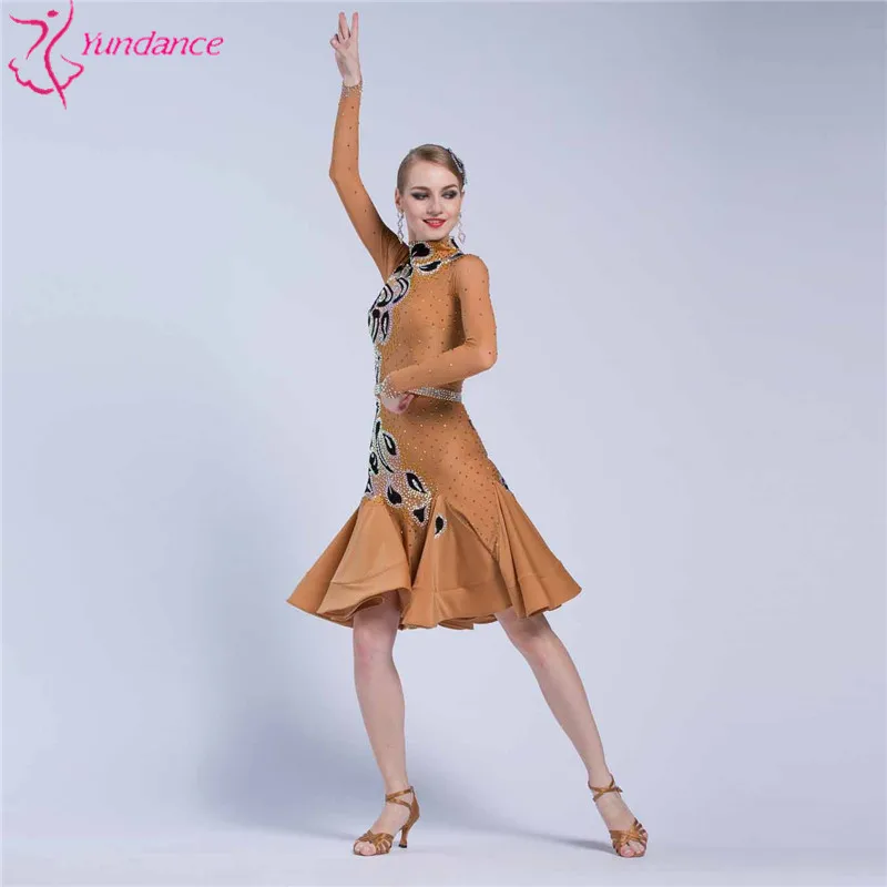 L-1785 klasyczna sukienka dla dorosłych latin dance, wysokiej jakości sukienki salsa latin dance dress dla konkurencji