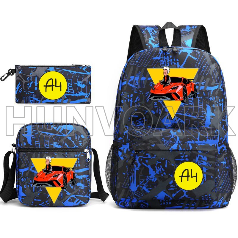 3pcs/Set Men Women Travel Backpacks Printing Shoulder Bag Backpack A4 Vlad paper School bags for Teenage Boys Students mochilas