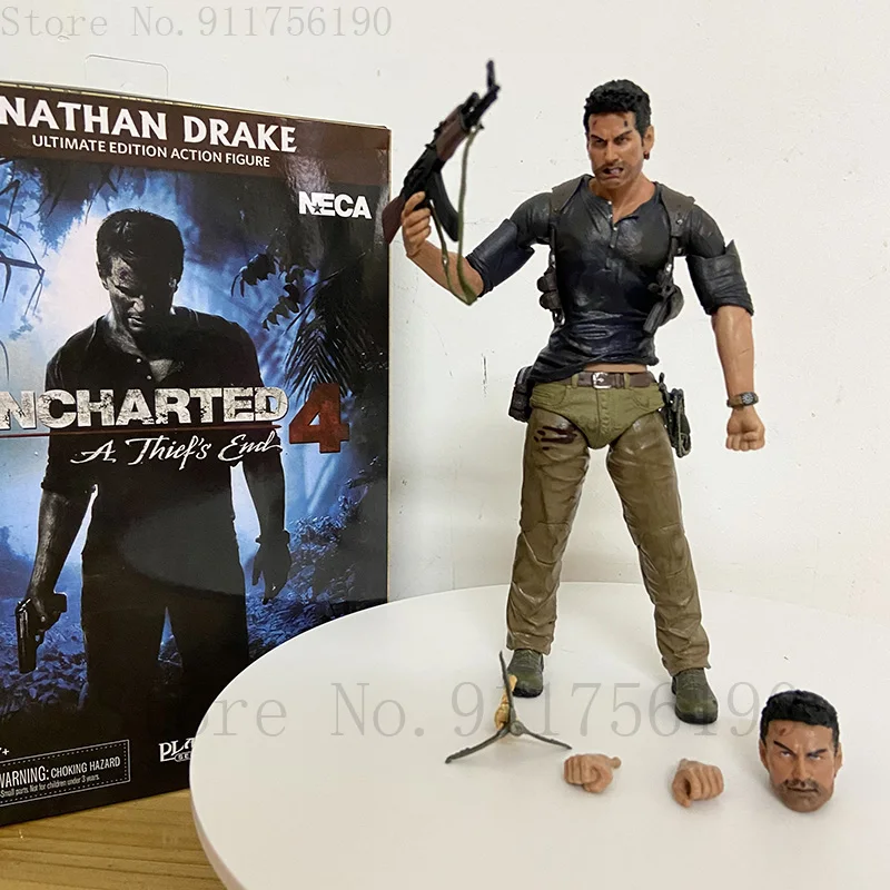 NECA 언지 4 도난의 끝 Nathan Drake 얼티밋 에디션 PVC 액션 피규어, 컬렉션 모델 장난감 17cm 생일 크리스마스 선물