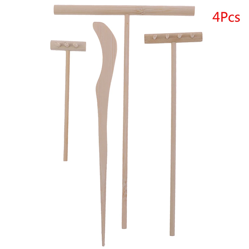 ขายร้อน 4pcs / 5Pcs ไม้ไผ่ Zen Garden Rake สมาธิเครื่องมือตกแต่งบ้านผ่อนคลาย Handcrafted