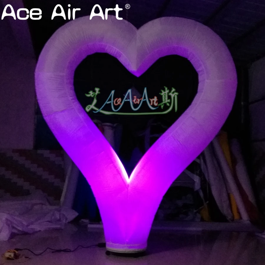 color changing glowing inflatable heart shape replica model,inflatable led heart for wedding/Valentine's Day decoration