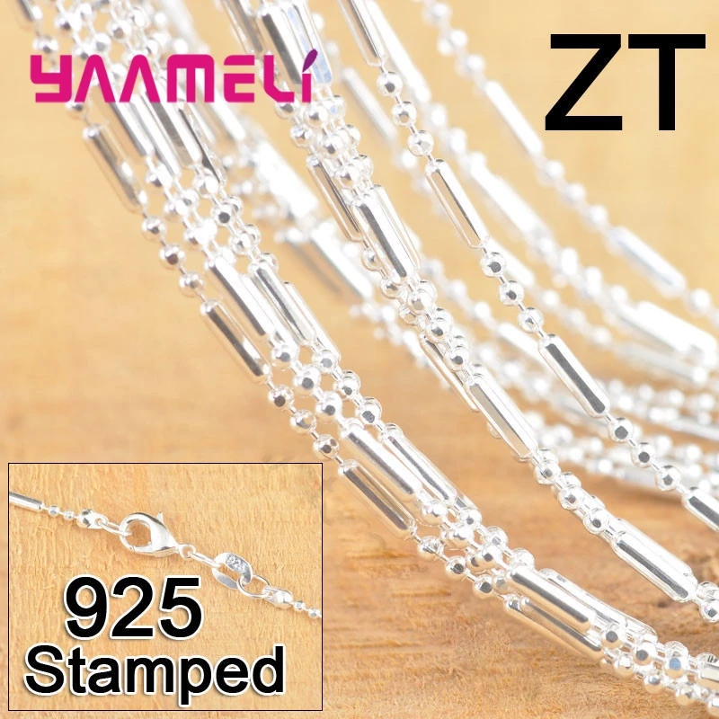 

20PCS Wholesale 18" 925 Sterling Silver Jewelry Necklace Chain With Lobster Clasps Fit Pendant Woman Man Jewelry Making Findings