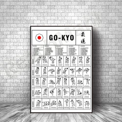 Kodokan 유도 포스터의 전통 Gokyo, 유도 기술 포스터, 유도 선물, 유도 도장 장식