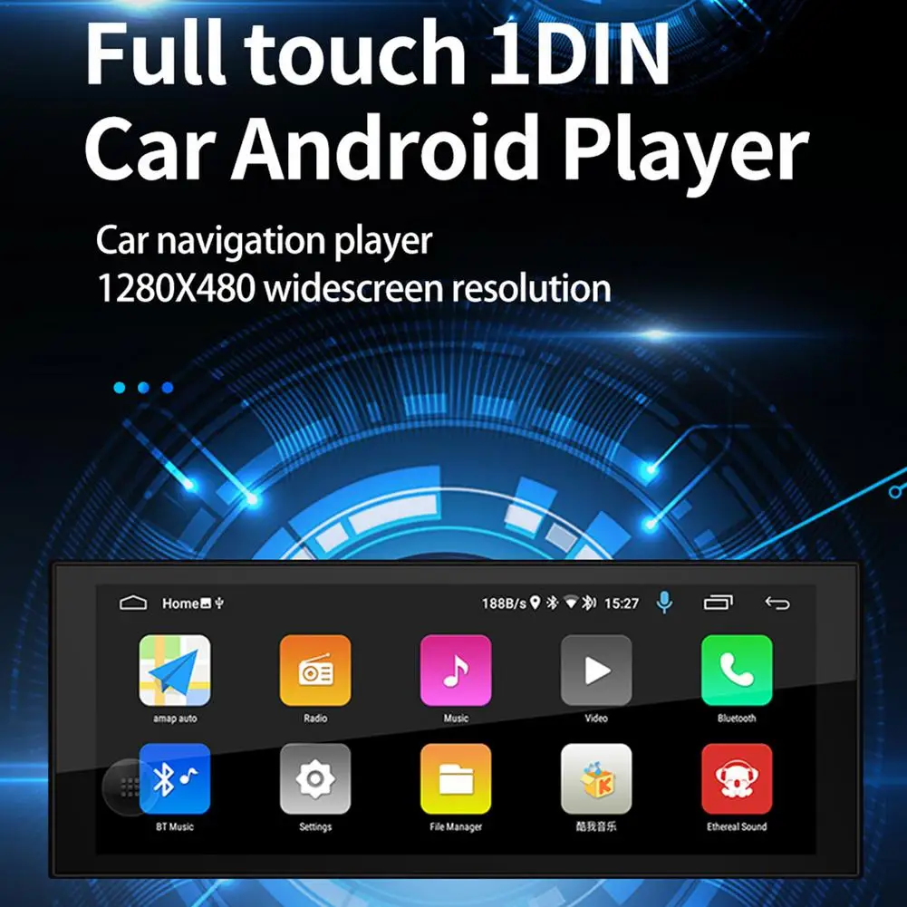 Universal Rotatable Full Touch 1 Din Wireless Car Radio GPS Navigation Screen For Android MP5 Video Player Widescreen Resolution