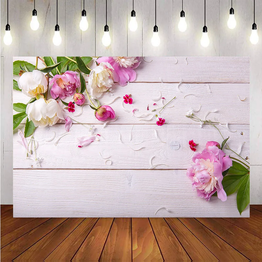 

Newborn baby pink wooden floor backdrop for photography flower products photo shoot flower background for photo studio portrait