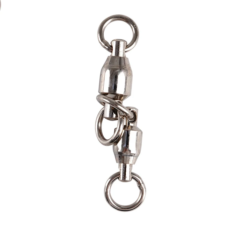 20Pcs Sea Fishing Accessories Swivel Copper Stainless Steel Ball Bearing Parent-child Swivel Connector Boat Fishing Goods Pesca