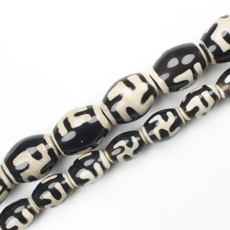 

Black Wan Tibet Dzi agates Drum shape Beads,For DIY Necklace Bracelat Jewelry Making !