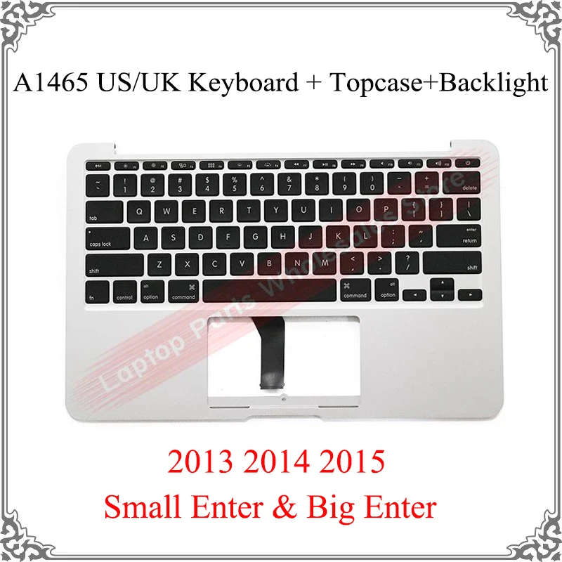 Laptop Original A1370 A1465 US UK Keyboard For Macbook Air A1465 A1370 UK US Keyboard Backlight Topcase Plam Rest 2013 2014 2015