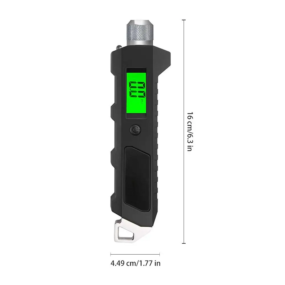 Manómetro Digital de presión de neumáticos, 230 PSI, 4 ajustes, resistente, antideslizante, para coche, camión, Moto, bicicleta, con linterna LCD