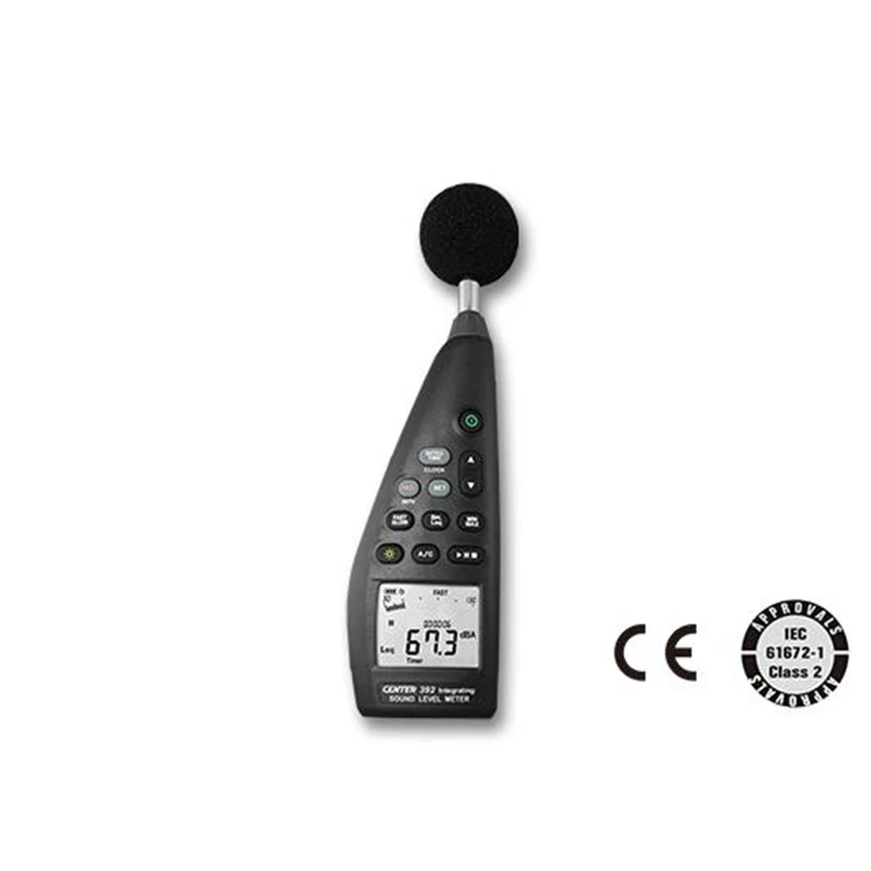 CENTER-392 Integrating Sound Level Meter (IEC 61672-1 class 2),Complies with IEC 61672-1 class 2 standard,Back-lit display.