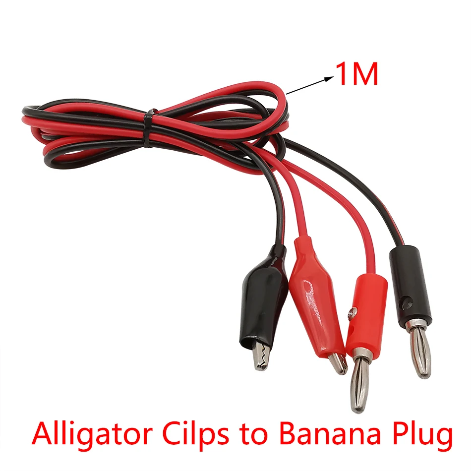 Alligator Cilps to USB/Banana Plug Test Cable Lead Jumper Wire  Male Female DC 5.5x2.1 Crocodile Clip Probe Power Supply Adapter