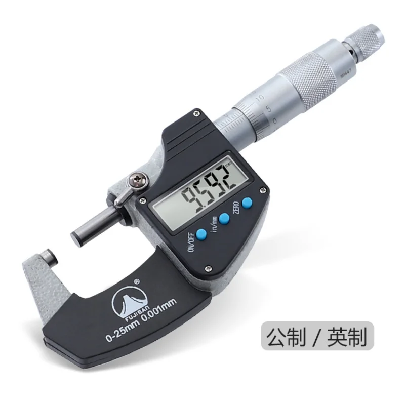 

Micrometer Large screen digital display metric system 0-25mm outer diameter micrometer accuracy 0.001mm spiral micrometer