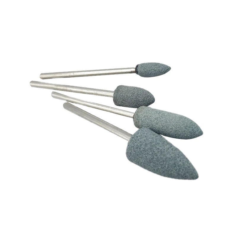 10Pcs Dental Mounted Stone Grinders Gravel Burs 2.35mm Green Stone For Contouring And Shaping Porcelain And Metals