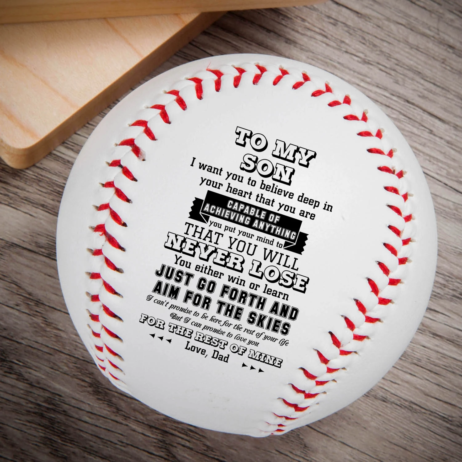 

Dad To My Son Keep A Positive State Of Mind I love You A Printed Baseball Ball AS A Gift