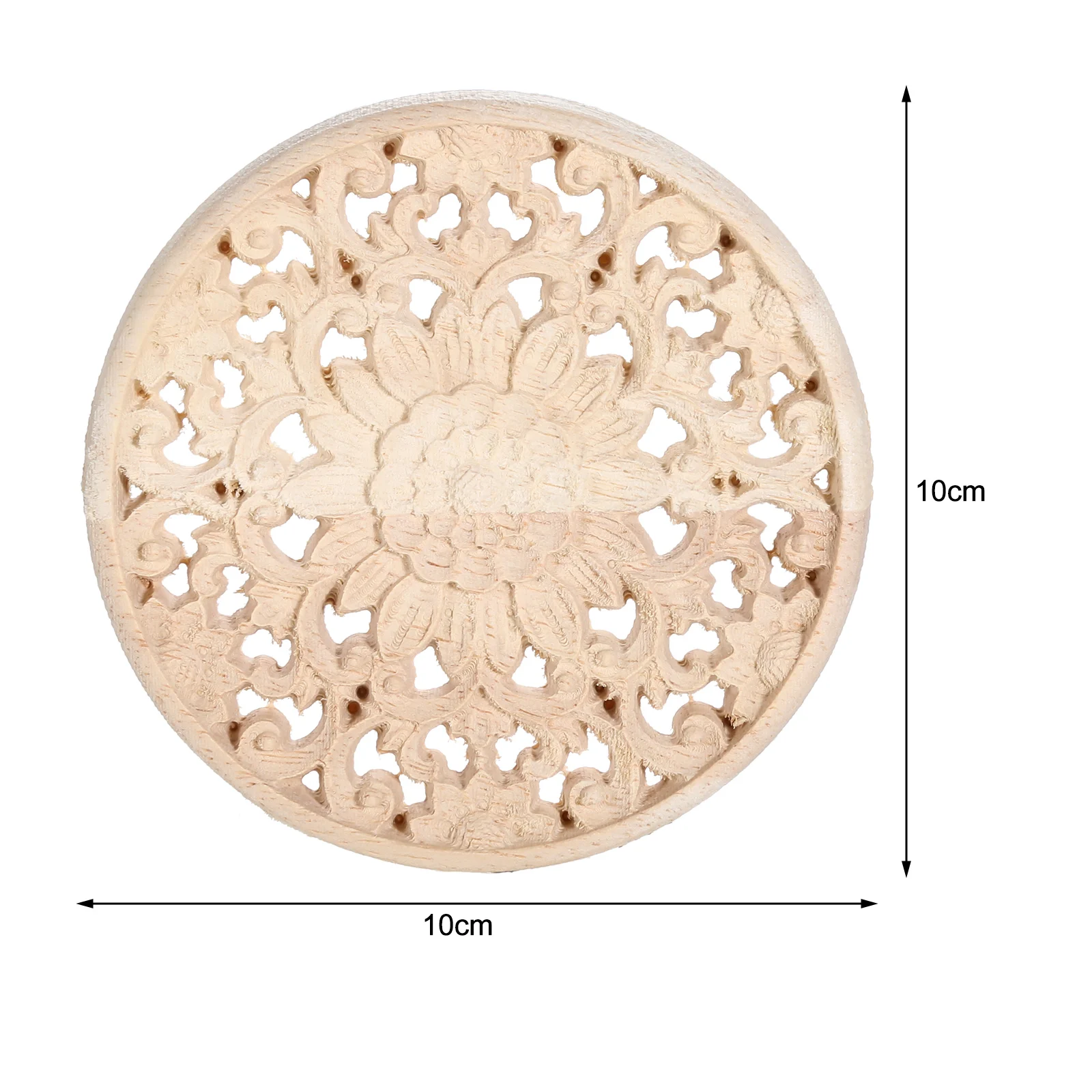 1Pc ไม้แกะสลักดอกไม้รูปลอกประตู Heart Decor Unpainted Hollow Plant เฟอร์นิเจอร์ Onlay Vintage ยุโรปสมมาตร10ซม.