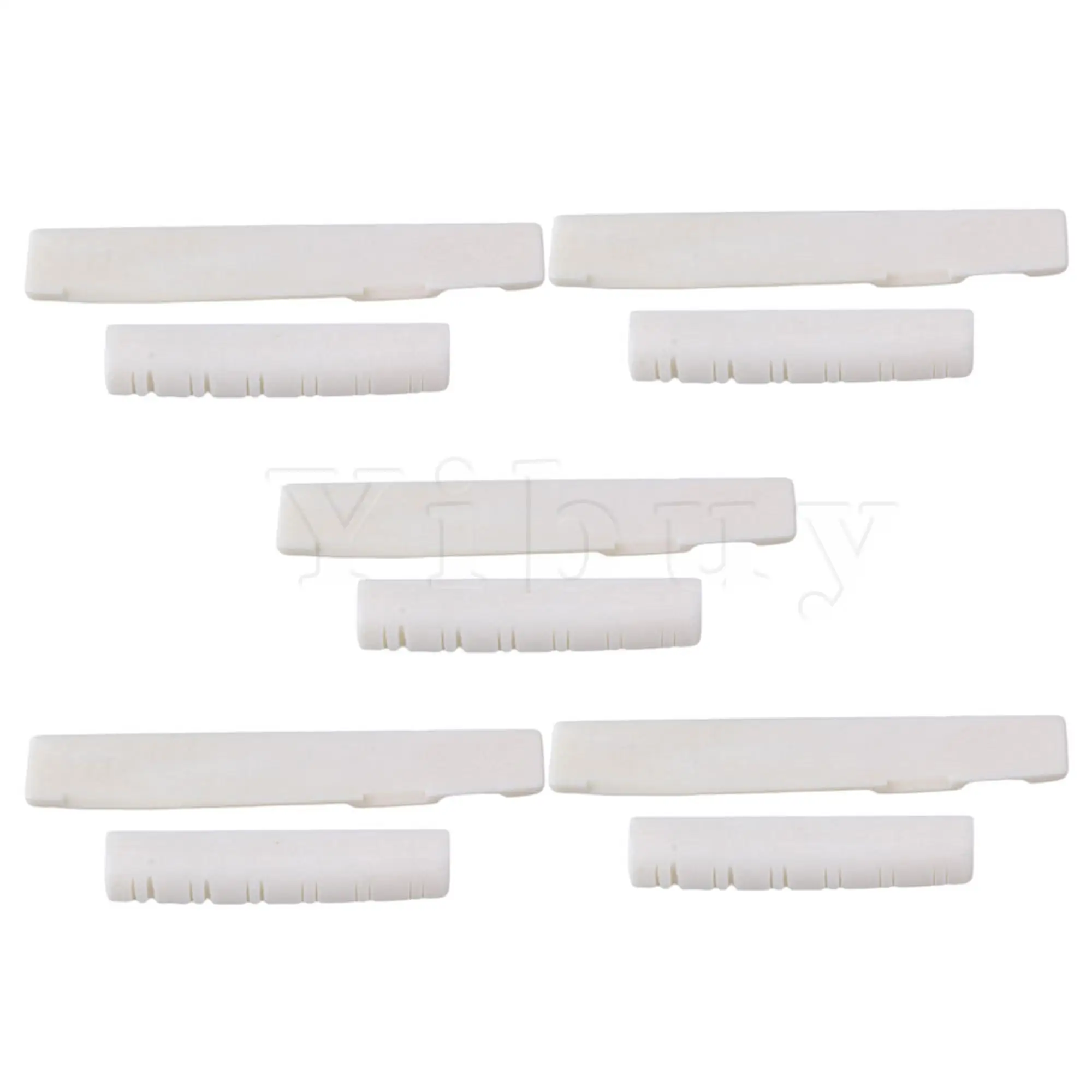 5 Pcs 12String Guitar Saddle & Nut Slotted Bone Neck Nut Acoustic Guitar Bridge Part