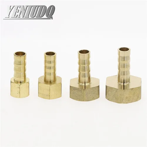 Imagen 2 del producto Accesorios de tubería, manguera de púas de latón, accesorio trasero para combustible, aire, Gas, manguera de agua, ID de aceite de 4mm-19mm a 1/8 ''1/4'' 3/8 ""1/2'', rosca hembra de cobre